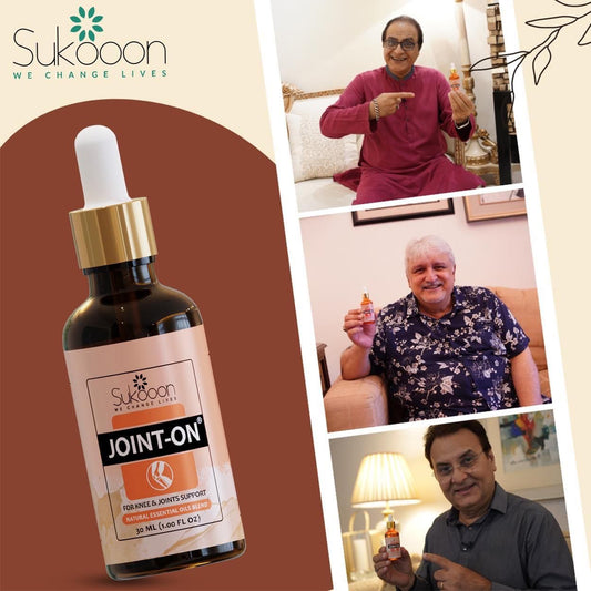 Sukoon Joint On Essential Oil Blend For Pain in Joints, Back Pain, Arthritis Pain, Knee Pain, Tennis Elbow, Strains and Sprains - 30ml