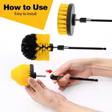 5/6/7/9 Pcs Cleaning Brush Attachment Set Power Scrubber Brush with 1/4“ Extend Long Drill Scrub Brush for Cleaning Shower