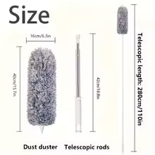 Adjustable Length Dust Brush Microfiber Duster Wand for Car Home Kitchen Outdoor Static Proof Long Handle Durable Cleaning Tool