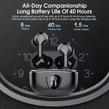 New Wireless Earbuds HiFi Stereo Headphones BT5.3 with ENC Noise Cancelling 48H LED Display Ear Buds IP7 Waterproof Earphones