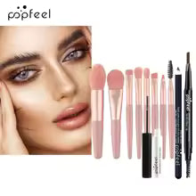 POPFEEL Eye Makeup Set 40 Color Eyeshadow Palette Eyebrow Pencil Eyeliner Pen Mascara With A Set Of Makeup Brushes Eye Cosmetics