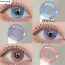 OVOLOOK-2pcs/pair Beauty Purple Contact Lenses for Eyes Myopia Colored Contact Lenses Natural Blue Lens Fashion Cosplay Pupils