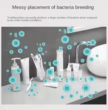 1PC bracket type automatic toothbrush and toothpaste dispenser set, dust-proof wall mounted toothpaste dispenser for bathroom